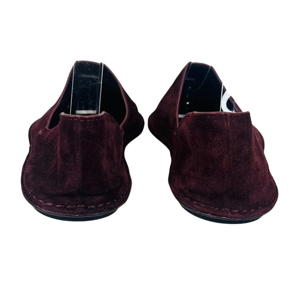 Vince Burgundy Suede D'Orsay‎ Flats Womens 5 35 Minimalist Pointed Toe Slip-On